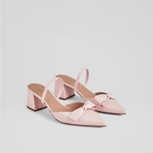 LK Bennett Cadence Pink Patent Bow-Front Slingbacks